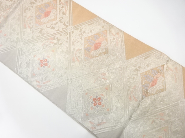 JAPANESE KIMONO / ANTIQUE FUKURO OBI / SILK / WOVEN PAULOWNIA